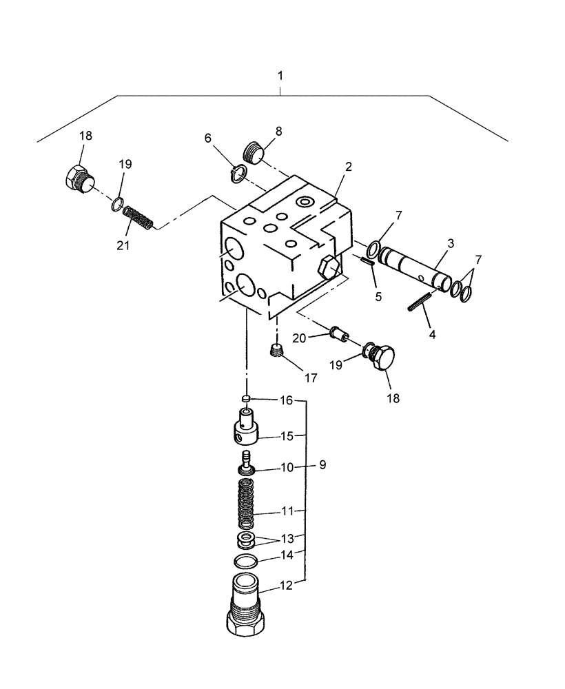 Схема запчастей Case IH DX55 - (04.04.03) - MANIFOLD DIVERTER BLOCK - SBA340016550 ON & ABOVE P.I.N. HDG600165 (04) - FRONT AXLE & STEERING