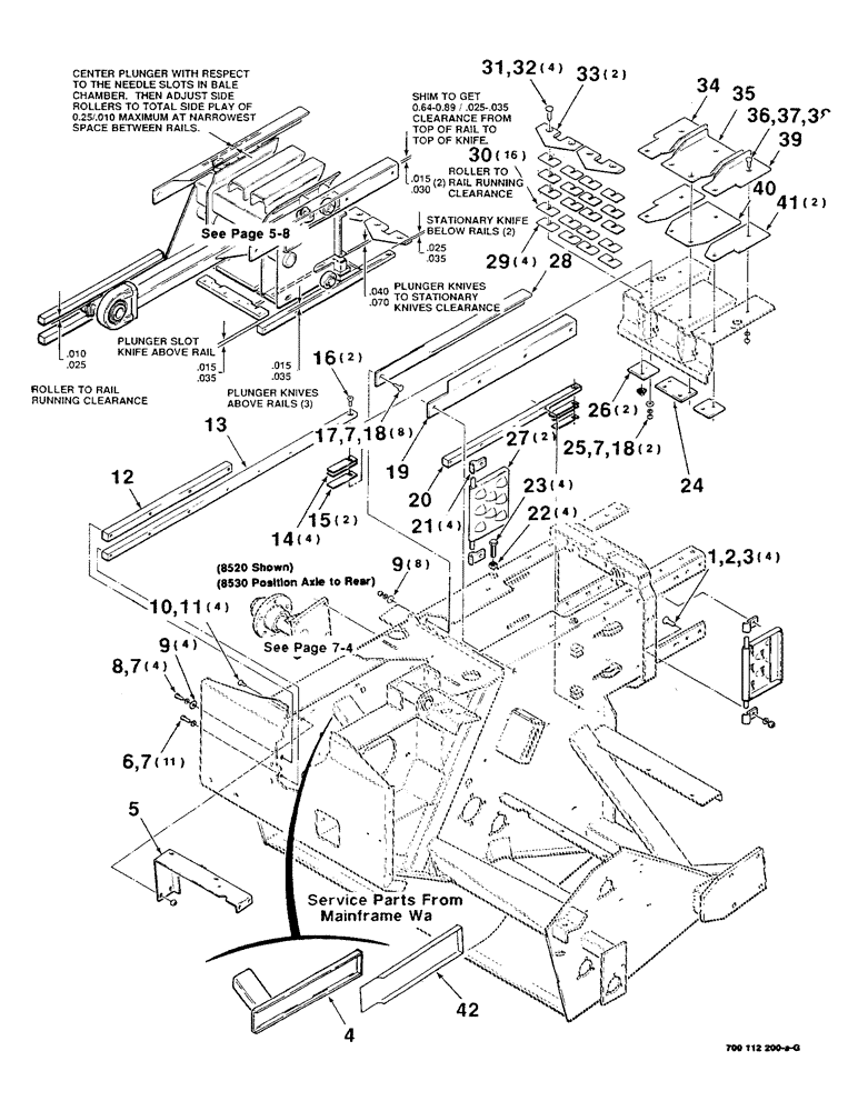 Схема запчастей Case IH 8530 - (5-06) - MAINFRAME & PLUNGER ASSEMBLY (13) - FEEDER