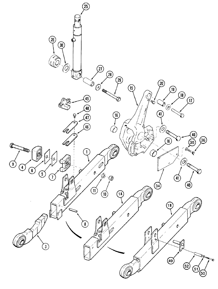 Схема запчастей Case IH 7220 - (9-008) - HITCH LOWER LIFT LINKS (09) - CHASSIS/ATTACHMENTS