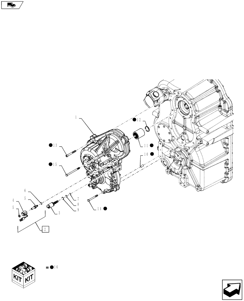 Схема запчастей Case IH QUADTRAC 500 - (14.102.01) - HYDRAULIC PUMP DRIVE WITH & WITHOUT PTO - MOUNTING & VALVES (14) - MAIN GEARBOX & DRIVE