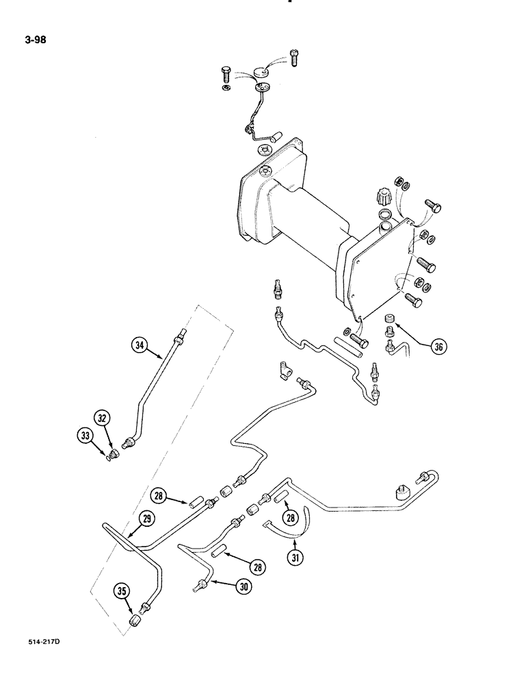 Схема запчастей Case IH 885 - (3-098) - FUEL TANK AND PIPING, WITHOUT CAB (CONTD) (03) - FUEL SYSTEM