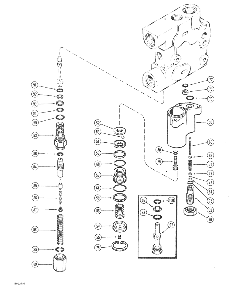 Схема запчастей Case IH 7140 - (8-062) - HYDRAULIC REMOTE VALVE ASSEMBLY, FIRST REMOTE WITH LOAD CHECK (CONTD) (08) - HYDRAULICS