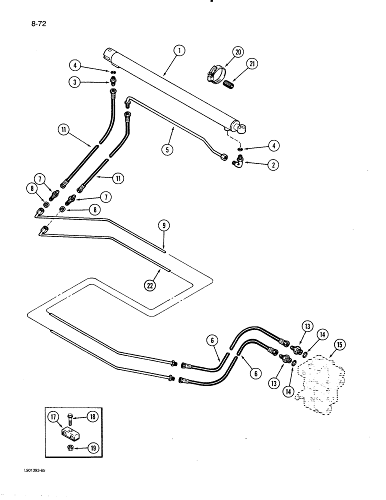 Схема запчастей Case IH 1620 - (8-72) - UNLOADER TUBE SWING CYLINDER SYSTEM (07) - HYDRAULICS