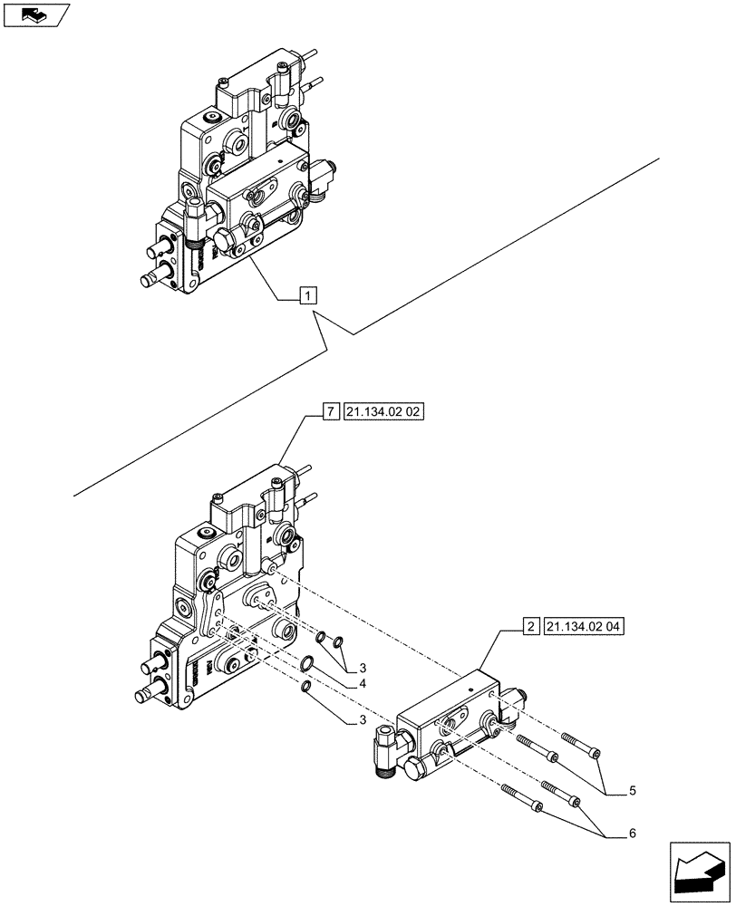 Схема запчастей Case IH FARMALL 75C - (21.134.02[01]) - POWER SHUTTLE AND PRESSURE CONTROL VALVE (POWER SHUTTLE - 12X12 - GROUND SPEED) (21) - TRANSMISSION