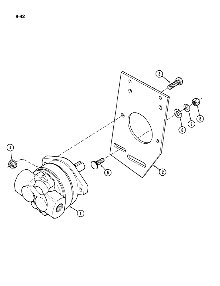 Схема запчастей Case IH 1620 - (8-042) - HYDRAULIC REEL DRIVE PUMP MOUNTING (07) - HYDRAULICS