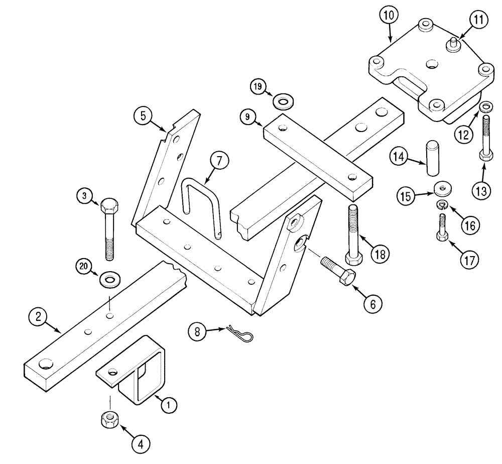 Схема запчастей Case IH CX50 - (09-68) - DRAWBARS (09) - CHASSIS/ATTACHMENTS