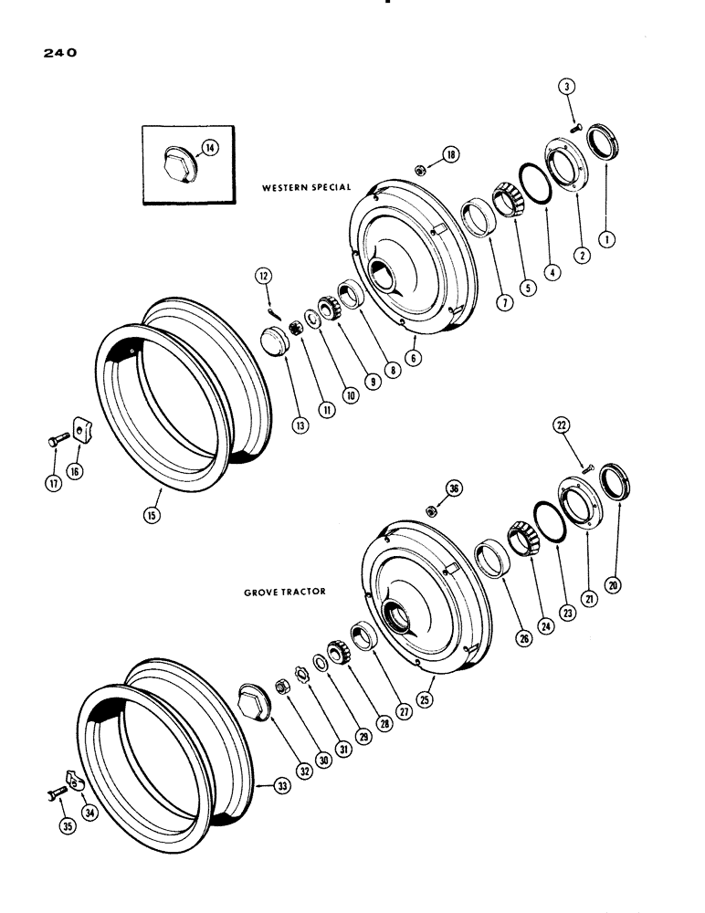 Схема запчастей Case IH 830-SERIES - (240) - FRONT WHEELS, WESTERN SPECIAL, AND MODEL 730 GROVE (05) - STEERING