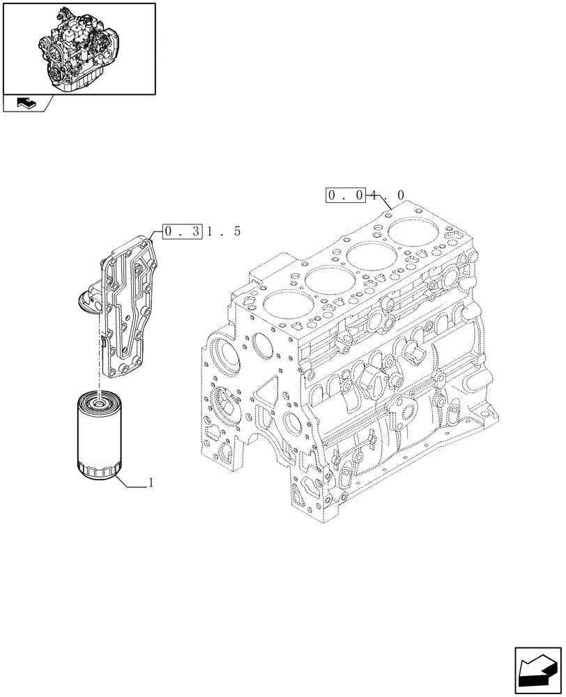 Схема запчастей Case IH F4GE9484A J600 - (0.30.2) - OIL FILTERS - ENGINE (2852525) 