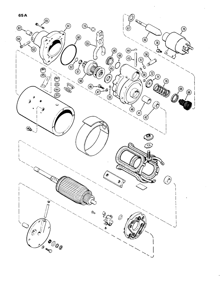 Схема запчастей Case IH 1270 - (065A) - A64907 STARTER, 451BDT, DIESEL ENGINE, FIRST USED TRACTOR SERIAL NUMBER 8696753 (04) - ELECTRICAL SYSTEMS