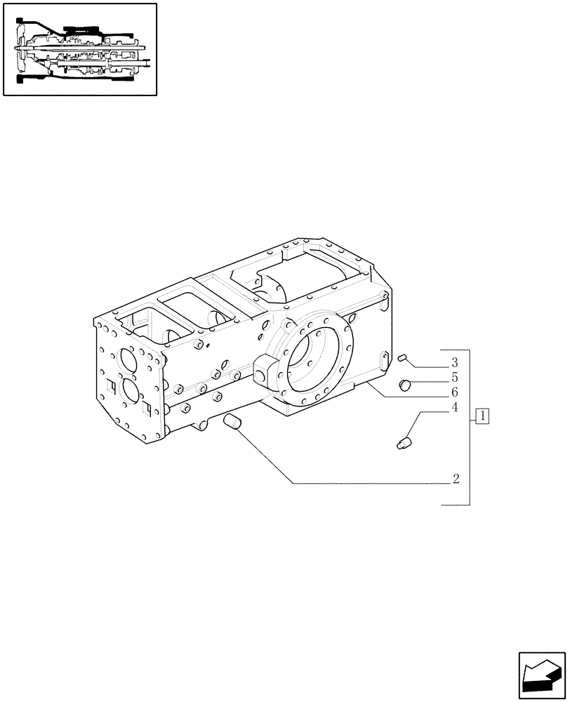 Схема запчастей Case IH JX80 - (1.21.0/01[02A]) - (VAR.113-115) 20X12 TRANSMISSION WITH SYNCHRO SHUTTLE AND CREEPER - TRACTOR BODY - D5712 - C6864 (03) - TRANSMISSION