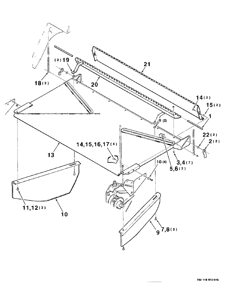 Схема запчастей Case IH 8820 - (7-16) - WINDROW FORMING SHIELDS (09) - CHASSIS