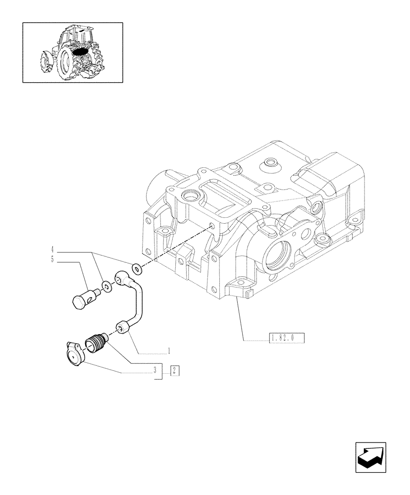 Схема запчастей Case IH MXU125 - (1.82.7/39) - (VAR.032) LOW PRESSURE HYDRAULIC RETURN PORT FOR MDC (07) - HYDRAULIC SYSTEM