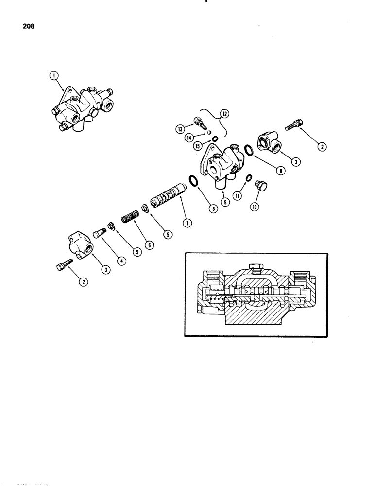 Схема запчастей Case IH 1070 - (0208) - A60207 STEERING VALVE (05) - STEERING