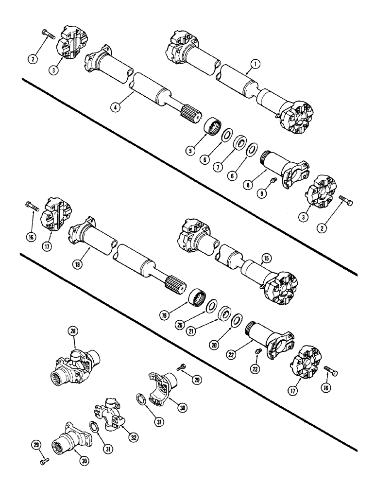 Схема запчастей Case IH 2470 - (108) - REAR AXLE DRIVE SHAFT ASSEMBLY (05) - STEERING