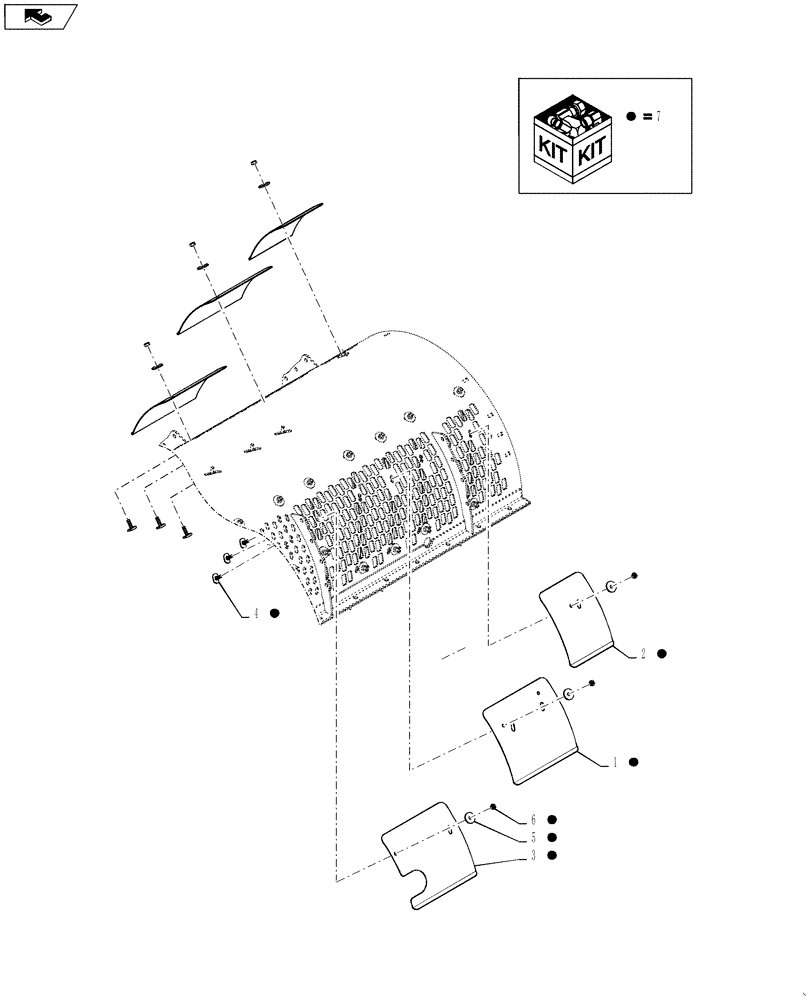 Схема запчастей Case IH 9230 - (66.360.13) - ROTOR CAGE FILLER PLATE, FRONT AND REAR 7/8/9230 (66) - THRESHING