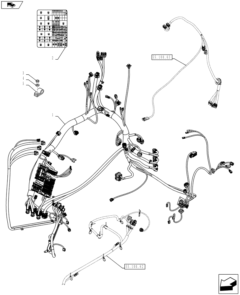 Схема запчастей Case IH PUMA 200 - (55.100.1701) - ABS SYSTEM - CAB HARNESS AND DECAL (VAR.743922) (55) - ELECTRICAL SYSTEMS