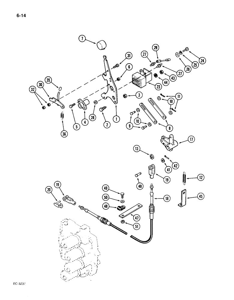 Схема запчастей Case IH 1896 - (6-14) - POWER SHIFT TRANSMISSION, POWER SHIFT LINKAGE (06) - POWER TRAIN