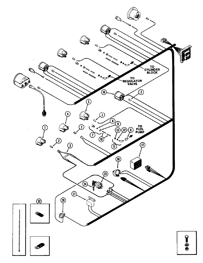 Схема запчастей Case IH 2470 - (080) - INSTRUMENTS AND WIRING, LOWER INSTRUMENTS, P.I.N. 8825001 AND AFTER (04) - ELECTRICAL SYSTEMS