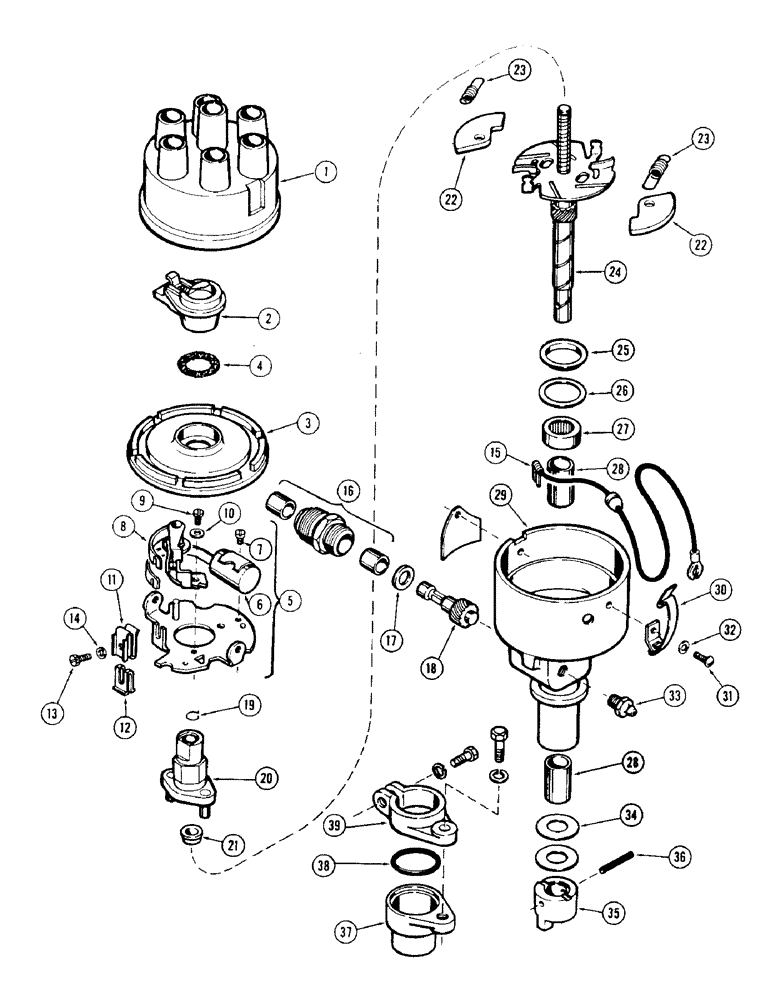 Схема запчастей Case IH 940 - (2-039A) - DISTRIBUTOR PARTS, A24505 PRESTO-LITE DISTRIBUTOR PARTS (02) - ENGINE