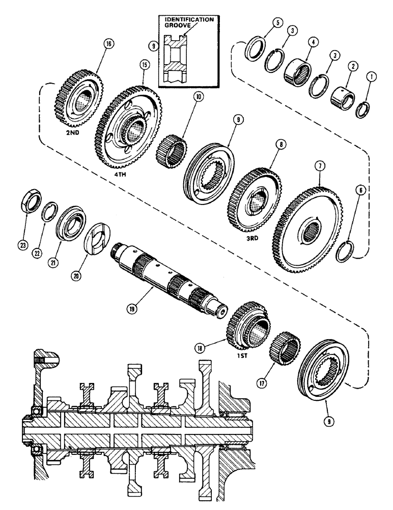 Схема запчастей Case IH 2470 - (134) - CLUTCH, DRIVEN SHAFT AND GEARS (06) - POWER TRAIN