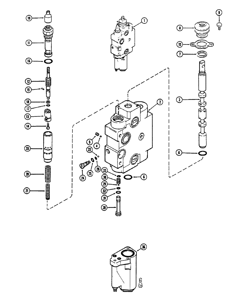 Схема запчастей Case IH 2390 - (8-286) - REMOTE VALVE BODY ASSEMBLY, ADD ON FOR THIRD OR FOURTH CIRCUITS (08) - HYDRAULICS