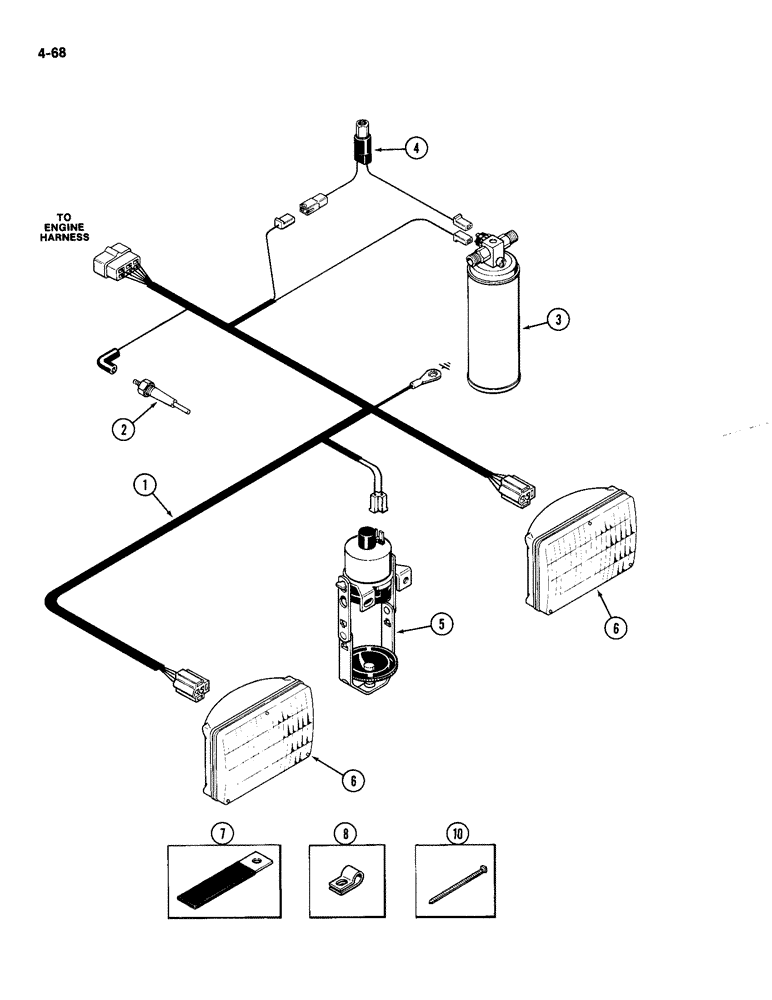 Схема запчастей Case IH 2094 - (4-068) - FORWARD COMPONENT HARNESS (04) - ELECTRICAL SYSTEMS