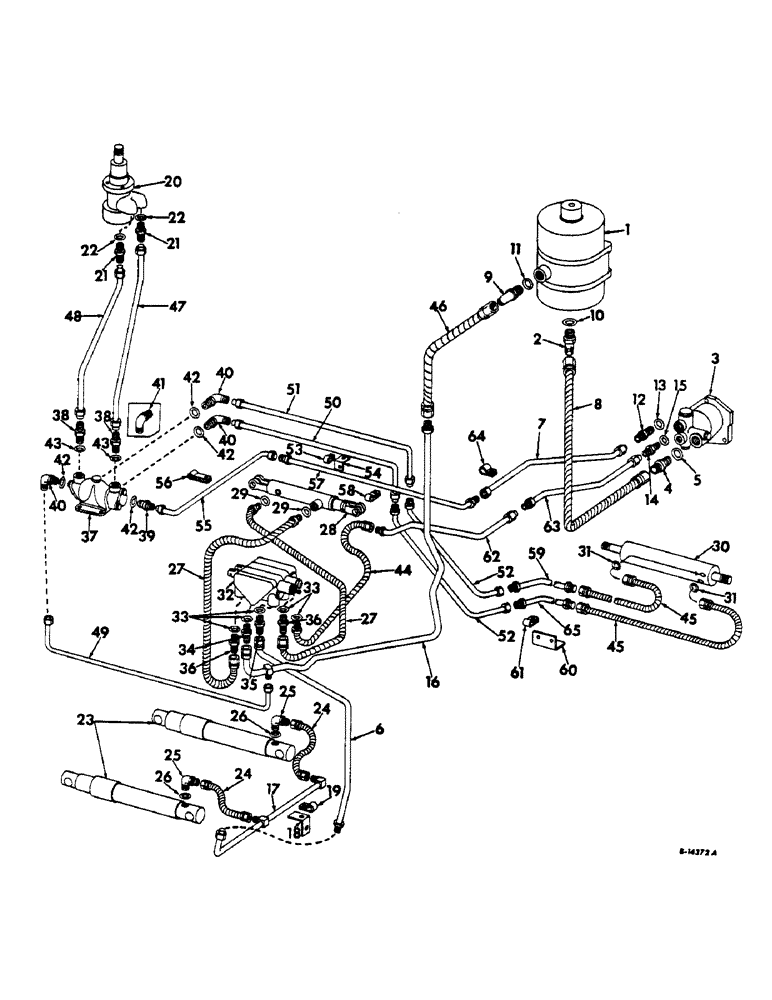 Схема запчастей Case IH 303 - (162) - HYDRAULIC DIAGRAM, HYDROSTATIC STEERING, SERIAL NO. 7278 AND ABOVE (35) - HYDRAULIC SYSTEMS