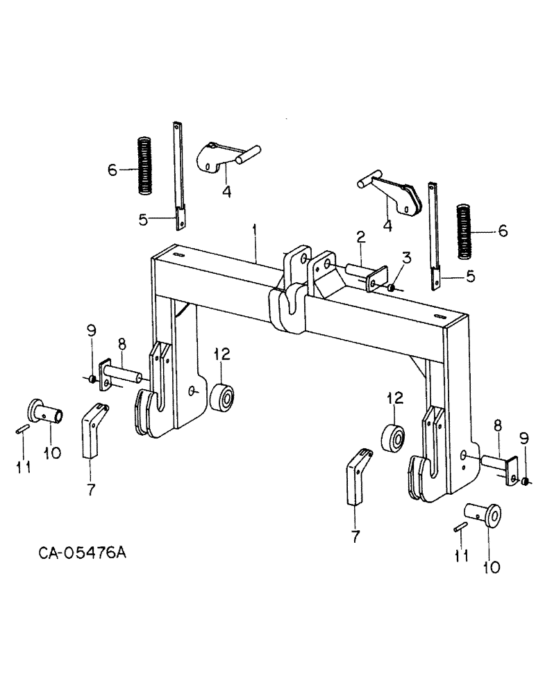 Схема запчастей Case IH 1586 - (09-11) - FRAME, THREE POINT HITCH QUICK COUPLER ATTACHMENT (12) - FRAME