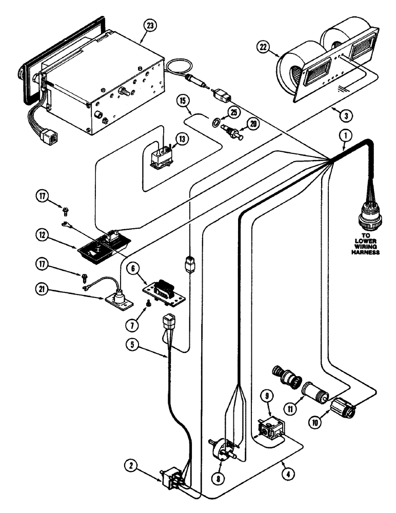 Схема запчастей Case IH 4890 - (4-094) - CAB, HEADLINER WIRING, CAB SERIAL NO. 12033908 AND AFTER (04) - ELECTRICAL SYSTEMS