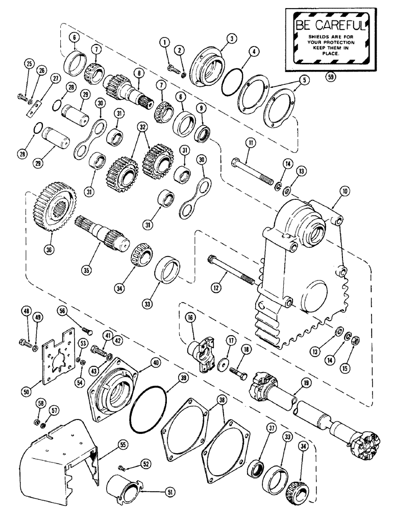 Схема запчастей Case IH 2470 - (172) - P.T.O. DROP BOX (06) - POWER TRAIN