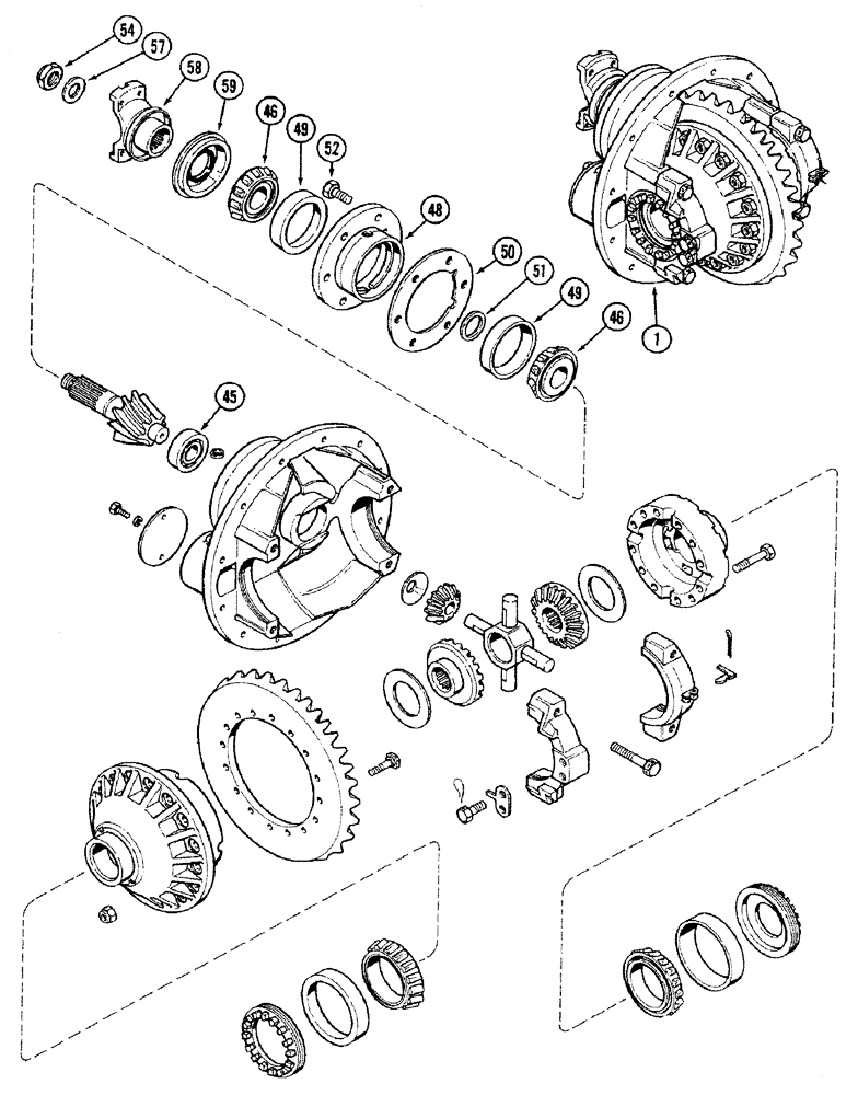 Схема запчастей Case IH 4694 - (6-212) - FRONT AXLE DIFFERENTIAL AND CARRIER, STANDARD DIFFERENTIAL, AXLE S/N 13015953 AND AFTER (CONTD) (06) - POWER TRAIN