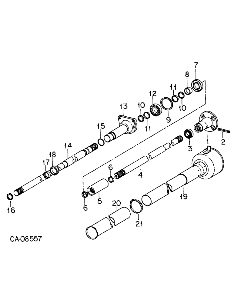 Схема запчастей Case IH 5088 - (07-57) - DRIVE TRAIN, FRONT AXLE DRIVE AND OUTPUT SHAFTS, ALL WHEEL DRIVE TRACTORS (04) - Drive Train