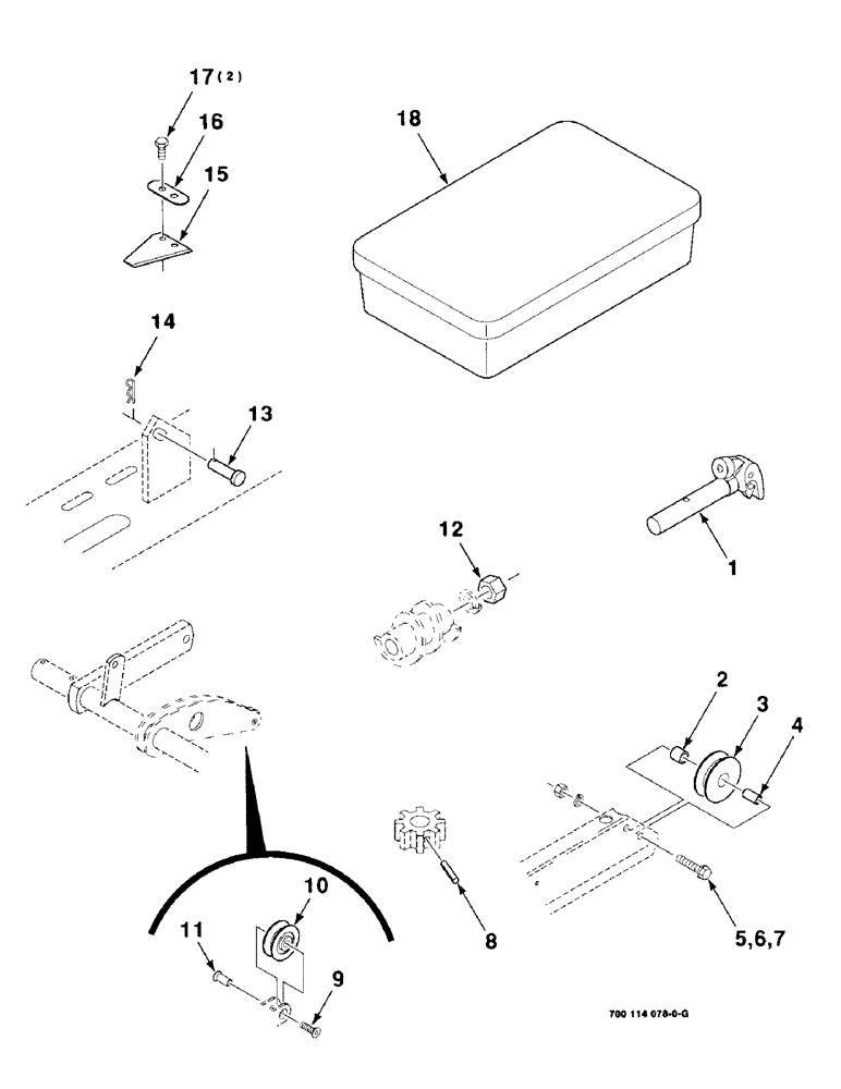 Схема запчастей Case IH 8575 - (6-48) - KNOTTER SERVICE KIT, 700114078 BOX OF PARTS COMPLETE (14) - BALE CHAMBER