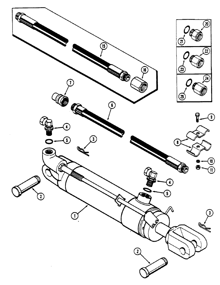 Схема запчастей Case IH 4690 - (8-298) - REMOTE HYDRAULIC ATTACHMENTS, HYDRAULIC CYLDER, HOSES & COUPLINGS (08) - HYDRAULICS