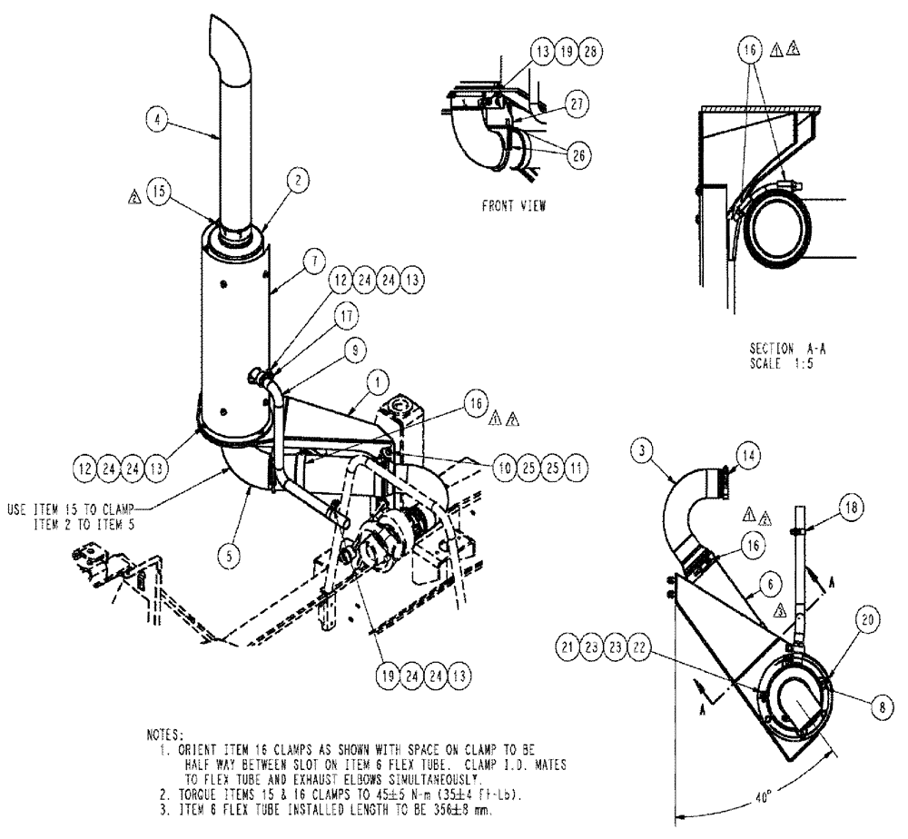 Схема запчастей Case IH TITAN 3020 - (02-016) - AIR EXHAUST GROUP (01) - ENGINE