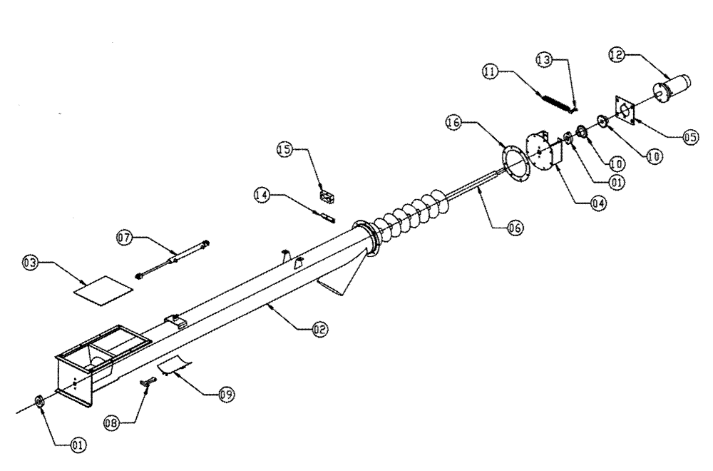 Схема запчастей Case IH FLEX-AIR - (01-007) - 8" AUGER ASSEMBLY Basic Unit