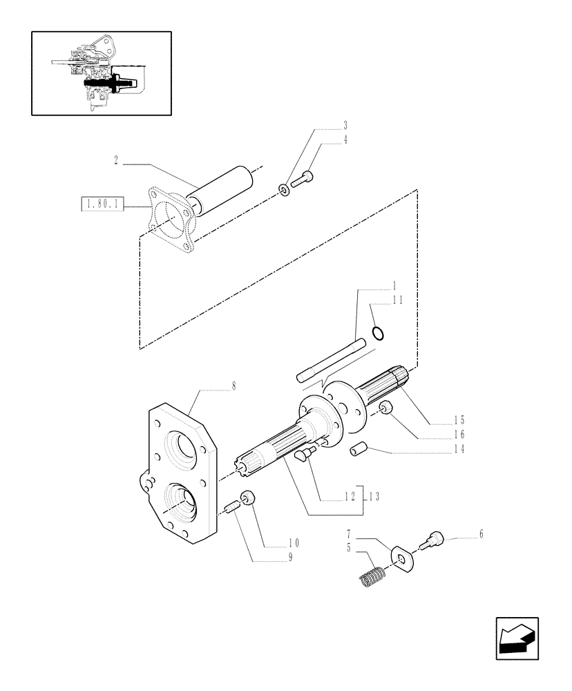 Схема запчастей Case IH JX1095N - (1.80.1/05[02]) - (VAR.959) NA POWER TAKE-OFF (540-1000 RPM) - SHAFTS AND GEARS (07) - HYDRAULIC SYSTEM