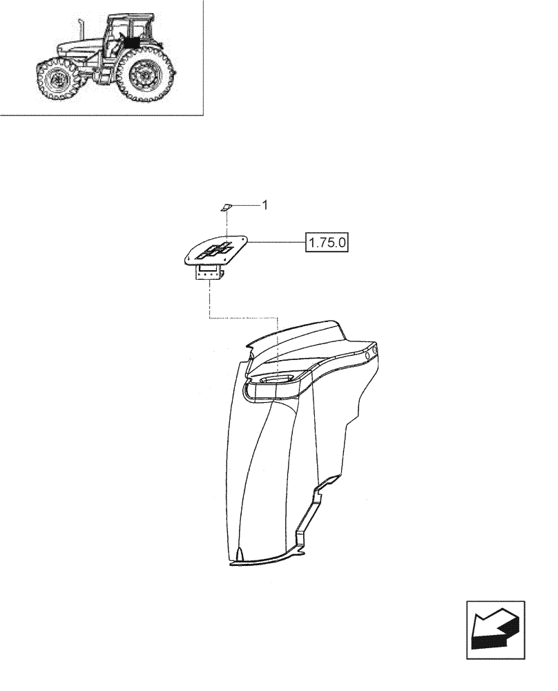 Схема запчастей Case IH JX95 - (1.92.0[12]) - CAB - WINDSCREEN AND REAR-WINDOW WASHER/WIPER SWITCH (10) - OPERATORS PLATFORM/CAB