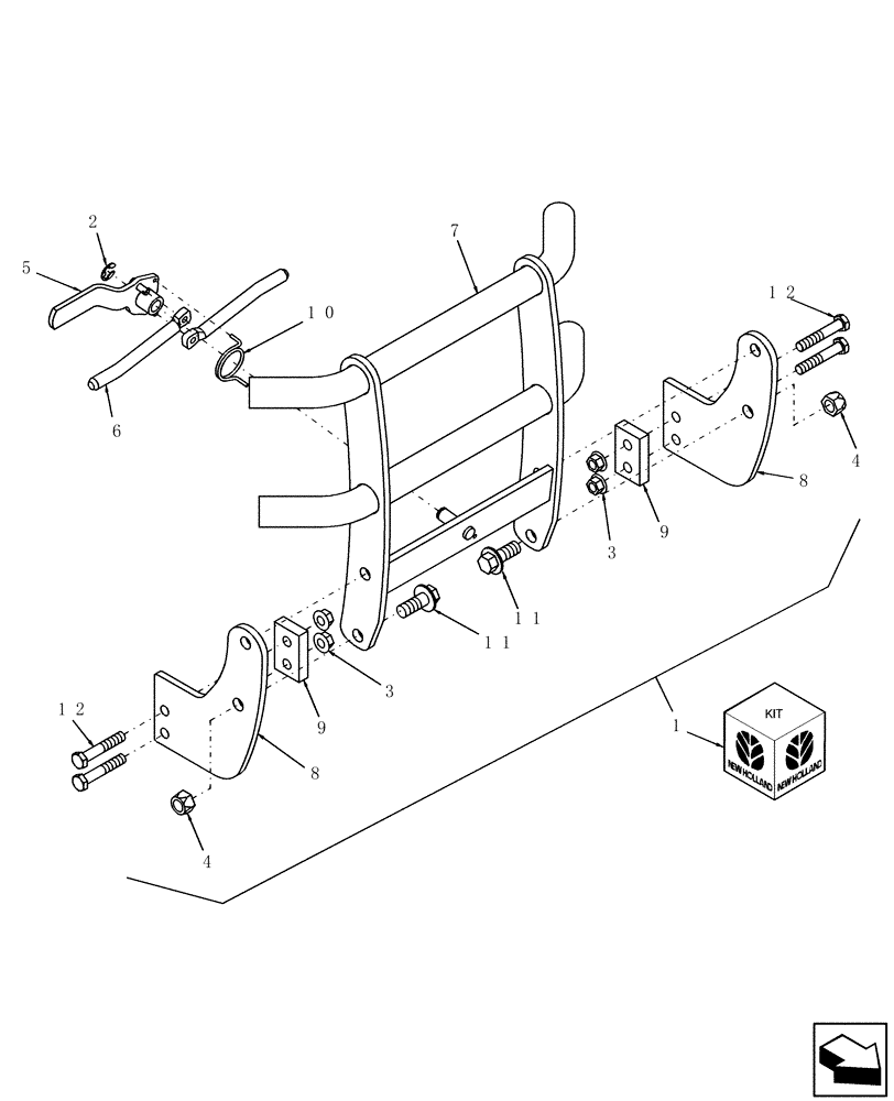 Схема запчастей Case IH DX23 - (08.03) - GRILLE GUARD KIT - 719849066 (08) - SHEET METAL