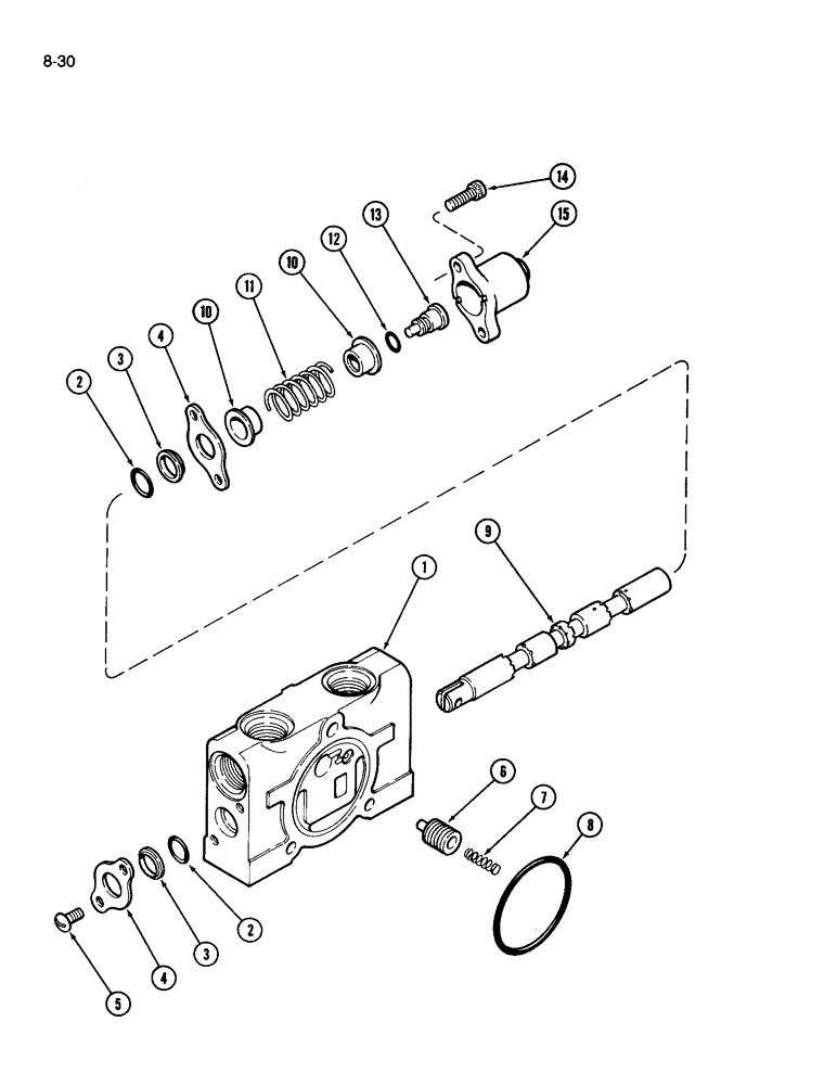 Схема запчастей Case IH 510 - (8-30) - CONTROL VALVE, SPOOL SECTION (08) - HYDRAULICS