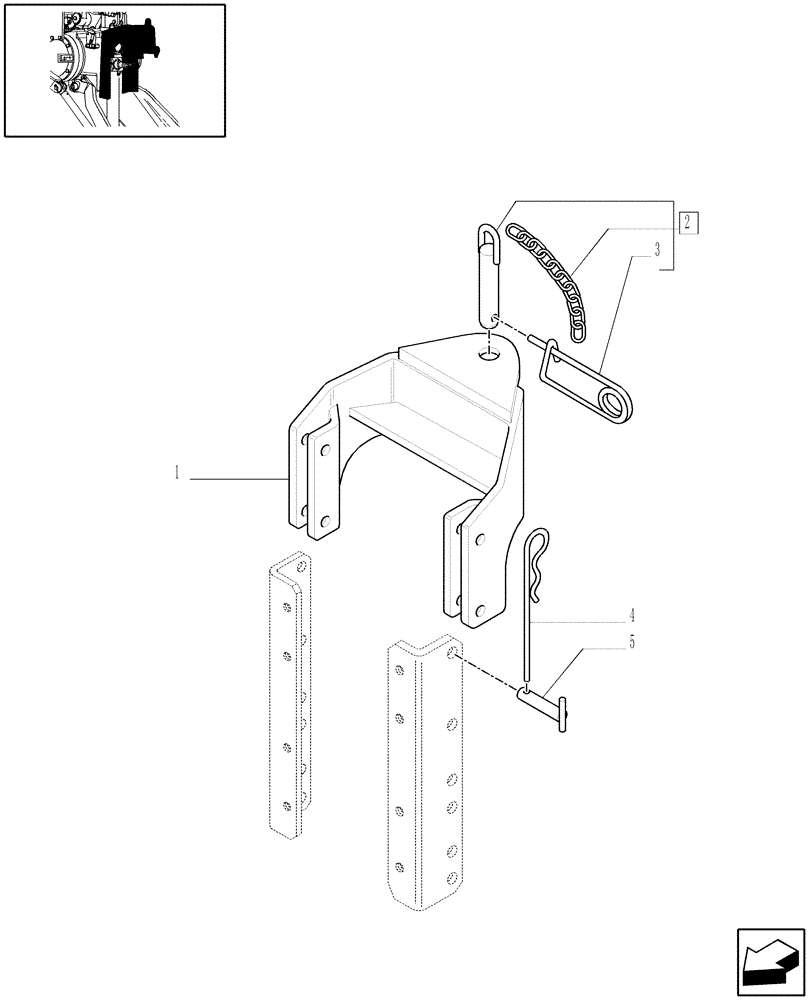 Схема запчастей Case IH JX1085C - (718932010) - (DIA KIT) TRAILER HITCH CAT. D2 WITH PIN TYPE SUPPORT (18) - VARIATIONS