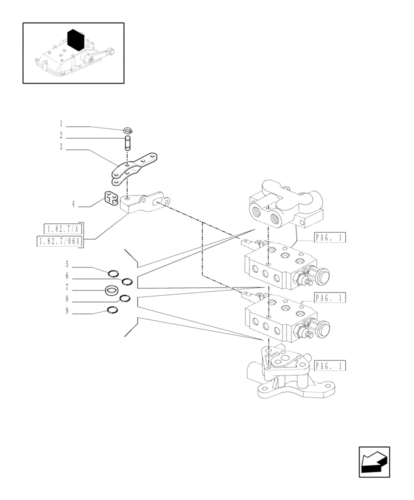 Схема запчастей Case IH JX1095C - (1.82.7/06[02]) - (VAR.108) 2 REAR REMOTE VALVES FOR MDC - RINGS - C5484 (07) - HYDRAULIC SYSTEM