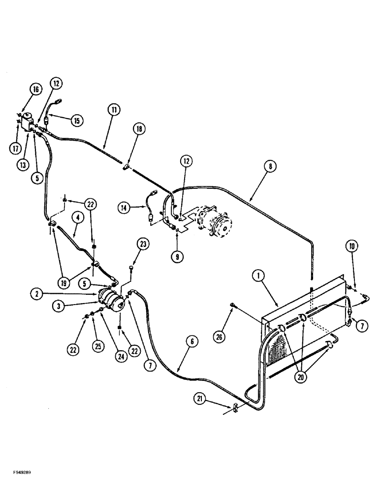 Схема запчастей Case IH 9350 - (9-094) - AIR CONDITI0NER LINES, CONDENSER AND RECEIVER-DRIER (09) - CHASSIS/ATTACHMENTS