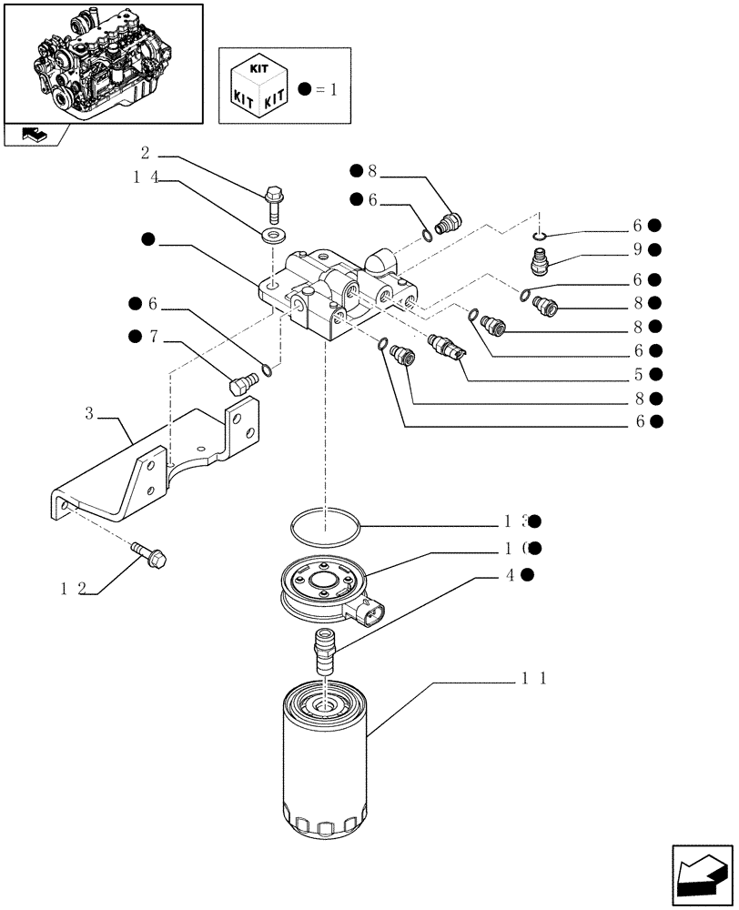 Схема запчастей Case IH F4HE9687S J100 - (0.20.0) - FUEL FILTER (2852790) 