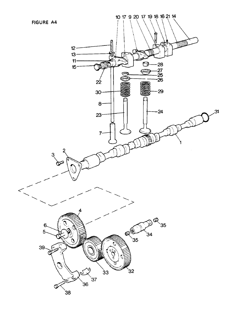 Схема запчастей Case IH 1410 - (A04-1) - ENGINE, VALVE MECHANISM AND TIMING GEARS, 1410, 1410Q, 1410SK,1412,1412Q,1412G,1412SK (01) - ENGINE