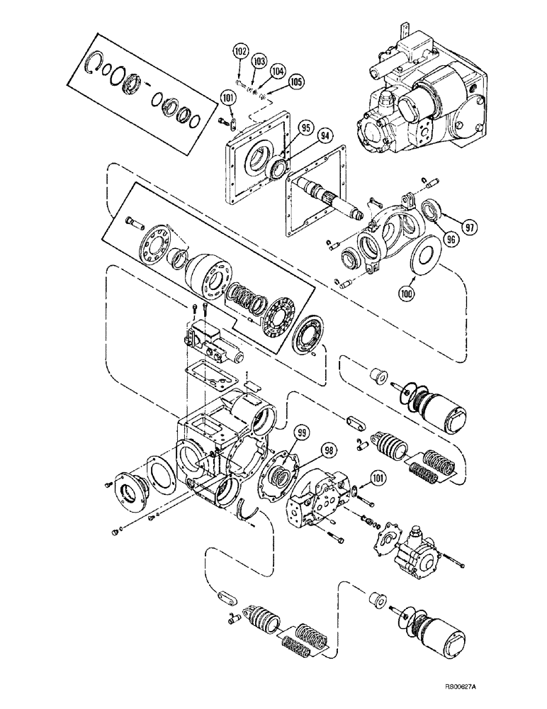 Схема запчастей Case IH 1680 - (6-26) - HYDROSTATIC PUMP, WITH SINGLE AND DUAL SPEED MOTOR, PRIOR TO P.I.N. JJC0044502 (CONTD) (03) - POWER TRAIN