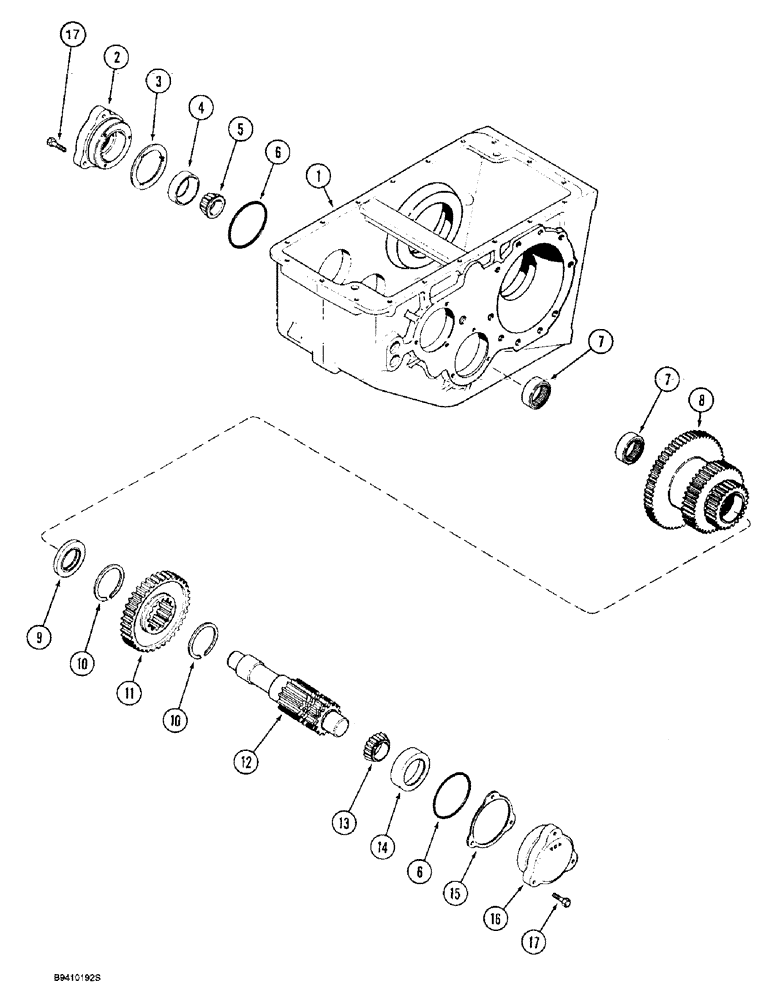 Схема запчастей Case IH 2188 - (6-56) - TRANSMISSION, DIFFERENTIAL PINION SHAFT AND GEARS (03) - POWER TRAIN