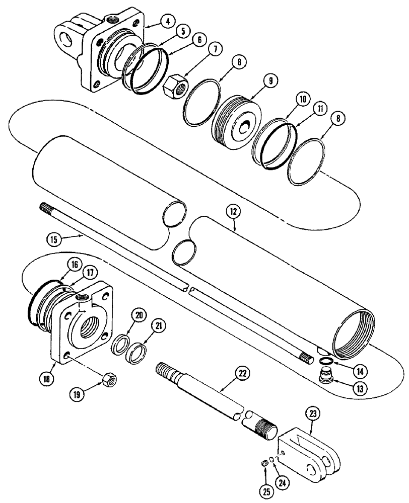 Схема запчастей Case IH 3950 - (8-04) - HYDRAULIC TRANSPORT CYLINDER, 3-1/2 INCH BORE X 8 INCH (08) - HYDRAULICS