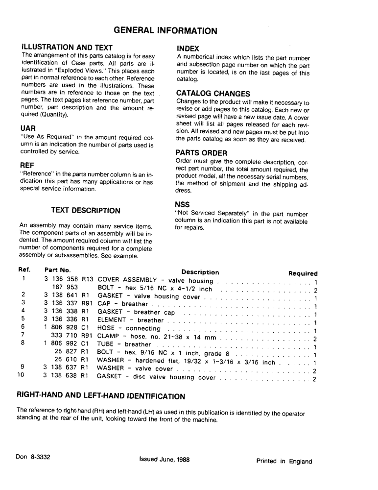 Схема запчастей Case IH 385 - (1-004) - GENERAL INFORMATION (00) - PICTORIAL INDEX