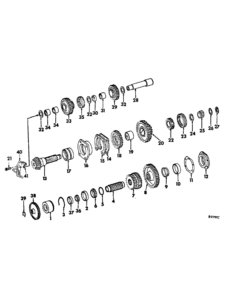 Схема запчастей Case IH 856 - (B-08) - POWER TRAIN, RANGE TRANSMISSION, IN REAR FRAME (03) - POWER TRAIN